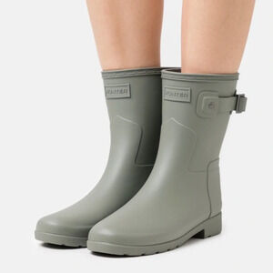 New Hunter Refined Slim Fit Short Rain Boots Gray Wellies, Wellingtons 9